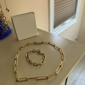 Jenny bird paperclip necklace and bracelet.  Gold bold & beautiful